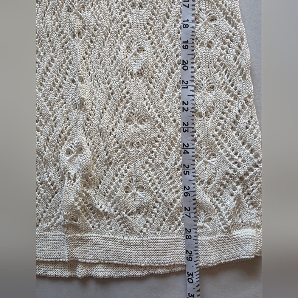 Boston Proper Crochet Tunic Tank L Boho V-Neck Open Knit Swim Cover Up Festival - Picture 10 of 10